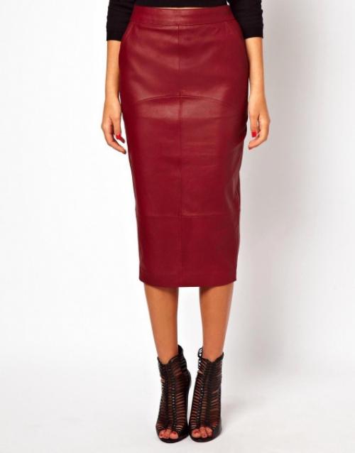 Кожаная юбка и свитер. С чем носить кожаную юбку 04 Кожаная юбка и свитер. С чем носить кожаную юбку 04