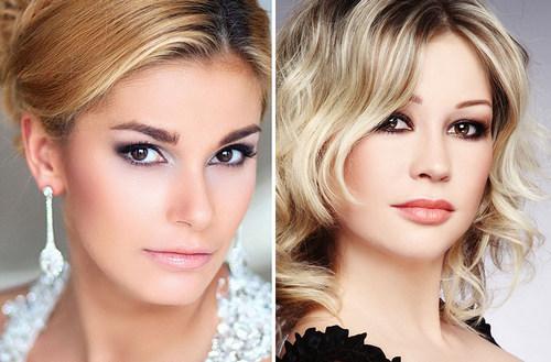 Макияж под бежевое платье для блондинок. В зависимости от цветотипа