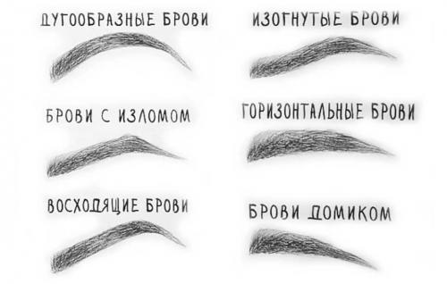 Идеальные брови, как сделать. Возможные формы бровей