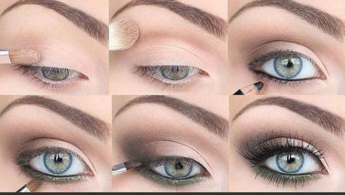 Макияж для маленьких глаз зеленого оттенка