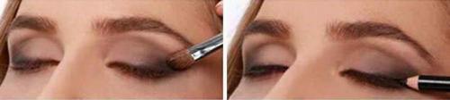 Как накрасить глаза тенями двух цветов. При нависшем веке