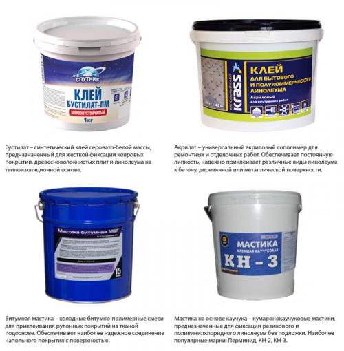 Каким клеем клеить линолеум на бетонный пол. Чем приклеить – выбор клея и инструмента