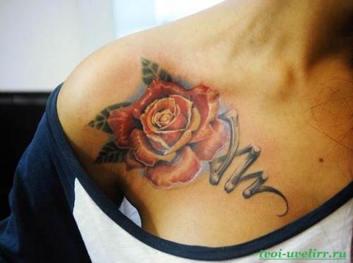 Тату на ключице для девушек. Кому, что выбрать? 20