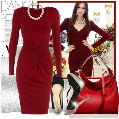 Туфли под бордовое платье. Кому подходит бордовое платье и с чем его носить, модные образы