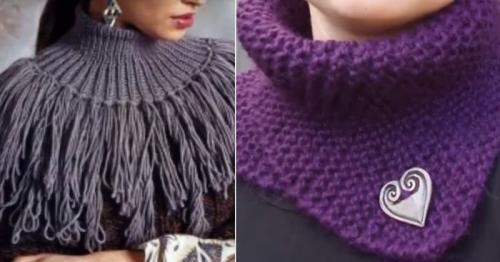 Вязаный шарф-хомут спицами схема вязания. Снуд косичками для начинающих 11 Вязаный шарф-хомут спицами схема вязания. Снуд косичками для начинающих 11