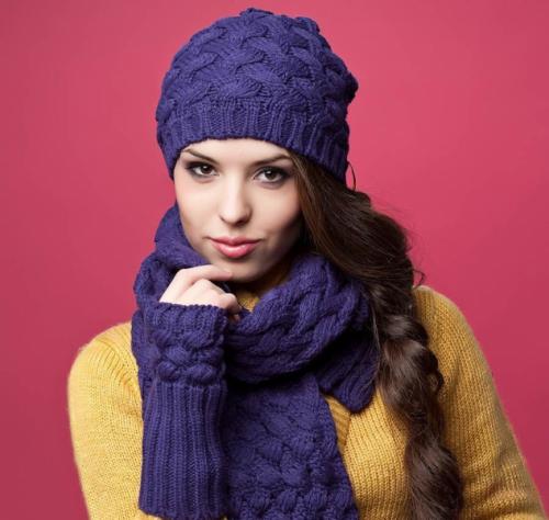 Вязаный шарф-хомут спицами схема вязания. Снуд косичками для начинающих 03 Вязаный шарф-хомут спицами схема вязания. Снуд косичками для начинающих 03