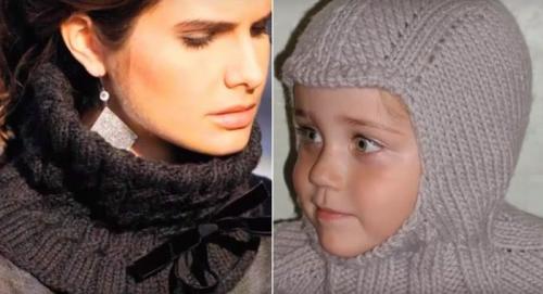 Вязаный шарф-хомут спицами схема вязания. Снуд косичками для начинающих 08 Вязаный шарф-хомут спицами схема вязания. Снуд косичками для начинающих 08