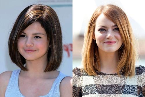 Круглое лицо прически. Стрижки на средние волосы