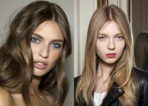 Макияж с темной помадой для русых. Оттенок волос