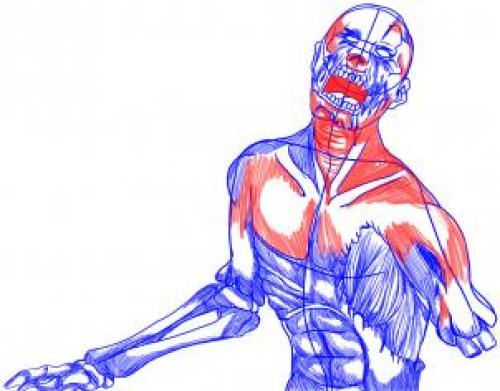 Зомби рисунок на лице. Как нарисовать лицо зомби 05