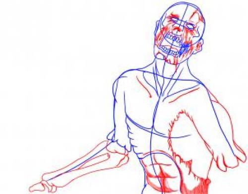 Зомби рисунок на лице. Как нарисовать лицо зомби 03