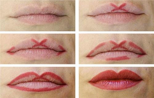 Как визуально увеличить губы красной помадой. Макияж