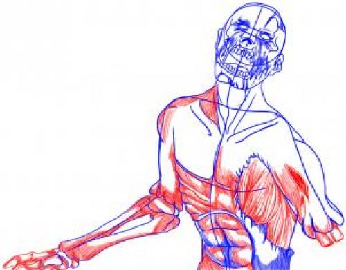 Зомби рисунок на лице. Как нарисовать лицо зомби 04