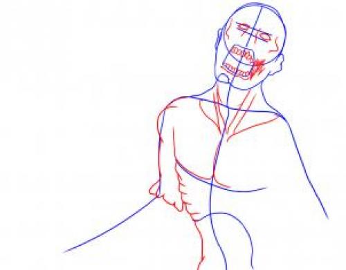 Зомби рисунок на лице. Как нарисовать лицо зомби 02