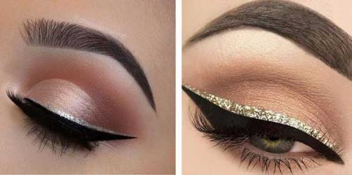 Фиолетовые стрелки. Красивый макияж с двойными стрелками: идеи