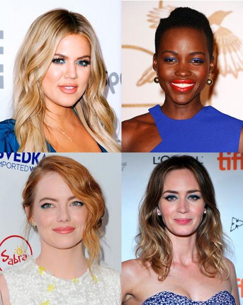 Цветные стрелки для голубых глаз. Синяя подводка для глаз: учимся у звезд