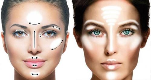 Коррекция круглого лица с помощью корректоров. Корректирующие средства для лица 04