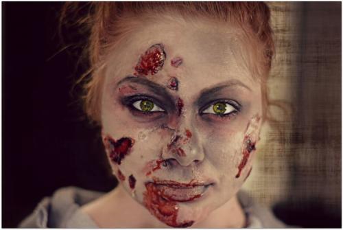 Зомби макияж на Хэллоуин. Макияж зомби на Хэллоуин, осваиваем zombie makeup 04