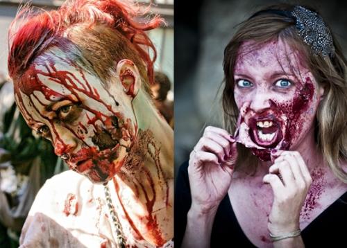 Зомби макияж на Хэллоуин. Макияж зомби на Хэллоуин, осваиваем zombie makeup 06