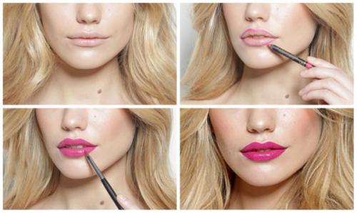 Как увеличить губы с помощью белого карандаша. Как визуально увеличить губы с помощью карандаша