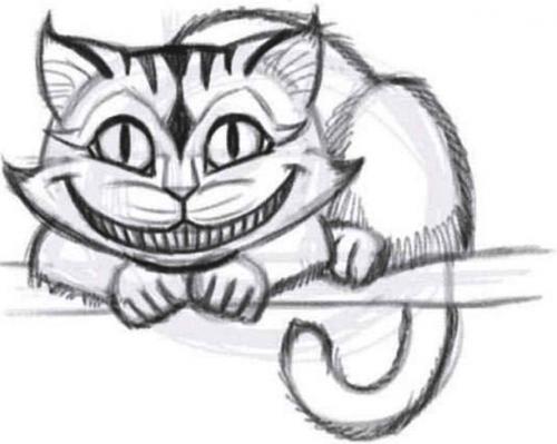 Чеширский Кот нарисовать. Как нарисовать Чеширского кота
