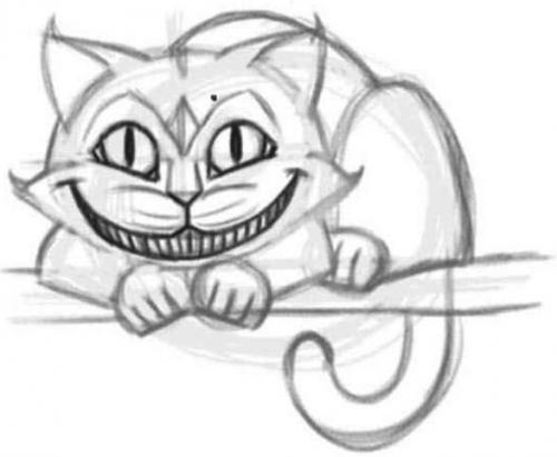 Чеширский Кот нарисовать. Как нарисовать Чеширского кота