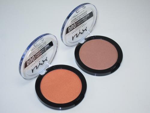 Nyx Duo Chromatic Illuminating Powder crushed bloom. NYX Duo Chromatic Illuminating Powder Review Swatches