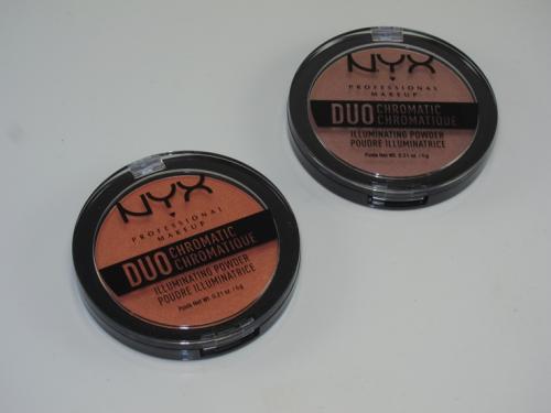 Nyx Duo Chromatic Illuminating Powder crushed bloom. NYX Duo Chromatic Illuminating Powder Review Swatches