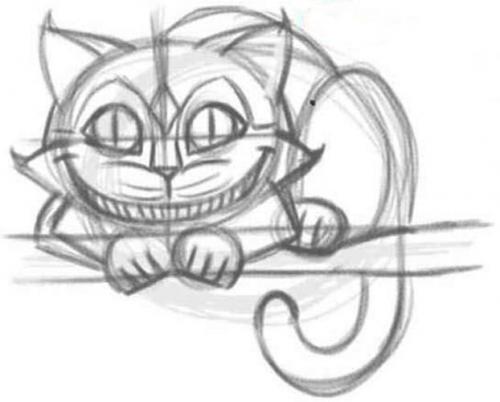 Чеширский Кот нарисовать. Как нарисовать Чеширского кота