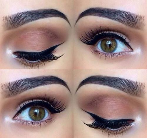 Макияж матовыми коричневыми тенями. Для отдельных частей лица