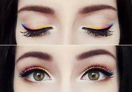 Стрелки цветные на глазах. Цветные стрелки на глазах