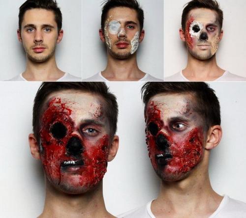 Как разрисовать лицо на Хэллоуин. Как мужчине разрисовать лицо на Хэллоуин