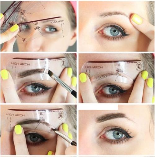 Как сделать форму бровей дома пошагово. Использование трафарета