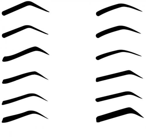 Трафареты бровей в натуральную величину распечатать. Трафареты для бровей (распечатать реальный размер)