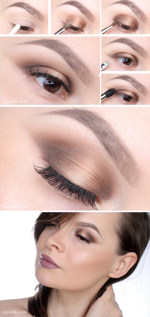 Легкий макияж для карих глаз красивый. Как сделать повседневный Smoky eyes для карих глаз пошагово с фото 06