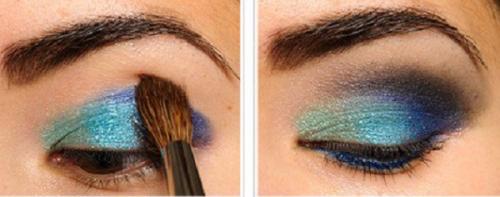 Вечерний макияж для карих глаз и темных волос. Пошаговая инструкция макияжа глаз «Голубое сияние»
