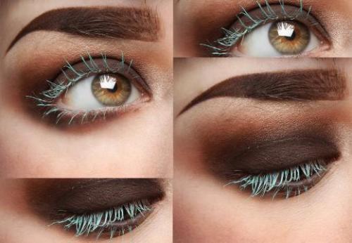 Коричневая тушь для зеленых глаз. Зеленая тушь для ресниц в разных видах макияжа