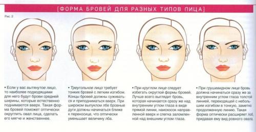 Как выбрать подходящую форму бровей. Как правильно подобрать форму и цвет бровей