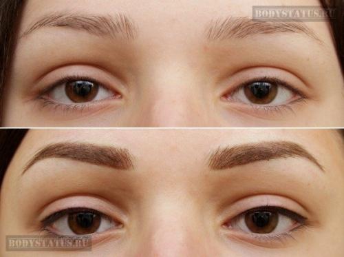 Пудровые брови до и после. Пудровое напыление бровей: фото до и после, техника, цена, эффект, уход, сколько держится и кому подходит