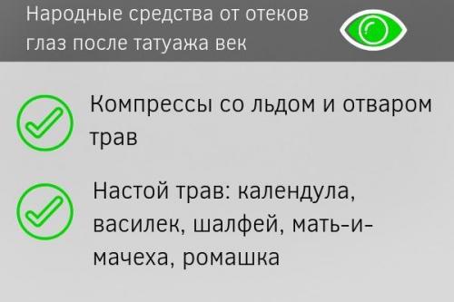 Отек после татуажа на веках. Как убрать отек глаз после татуажа век и сохранить зрение?