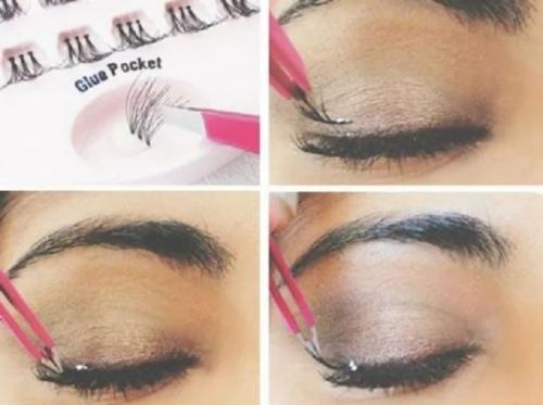 Как клеить ресницы в домашних условиях. Как самой наклеить ресницы пучками