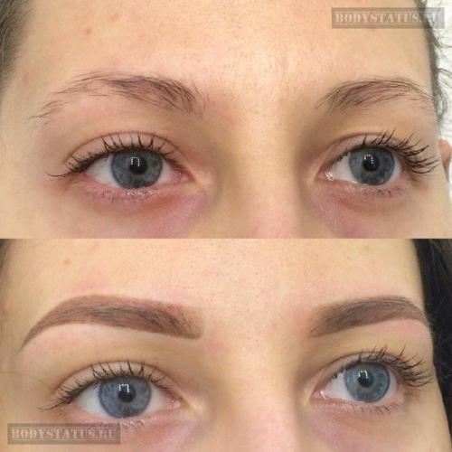Пудровые брови до и после. Пудровое напыление бровей: фото до и после, техника, цена, эффект, уход, сколько держится и кому подходит