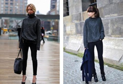 Свитер крупной вязки оверсайз. С чем носить свитер