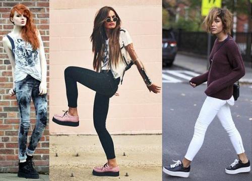 С чем носить ботинки на толстой подошве. С чем носить ботинки на платформе