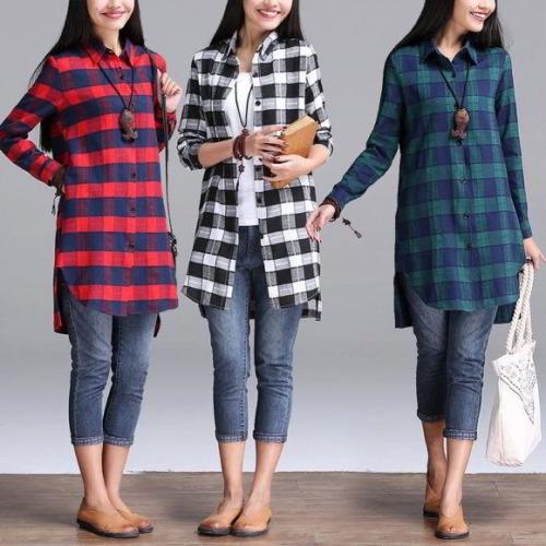 Мужская рубашка в женском гардеробе 2019. Модные женские рубашки в клетку осень-зима 2019-2020