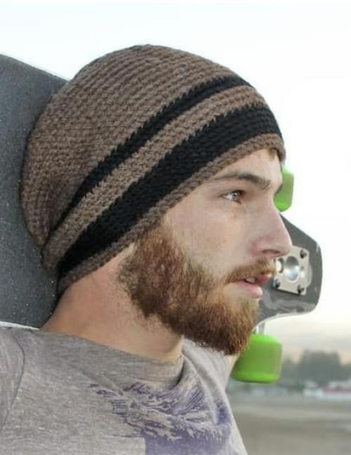 Шапка бини крючком для мужчин