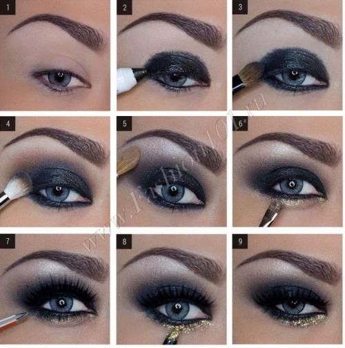 Дневной макияж-для голубых глаз. Варианты декоративного мейкапа