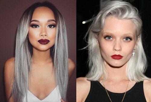 Серо-синий цвет волос. Серые волосы – модный тренд