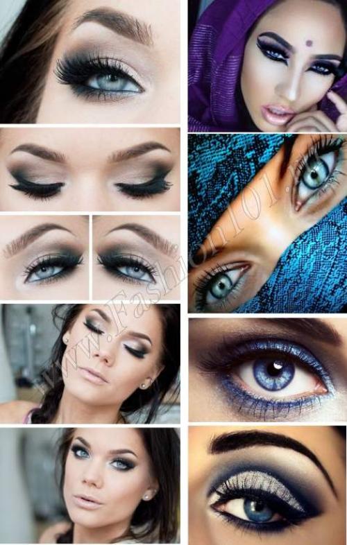 Дневной макияж-для голубых глаз. Варианты декоративного мейкапа