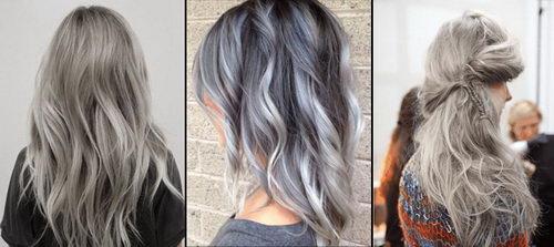 Серо-синий цвет волос. Серые волосы – модный тренд
